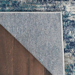 Nourison Modern Abstract Rectangle Area Rug Passion Ivory Teal PSN36 Made In Turkey