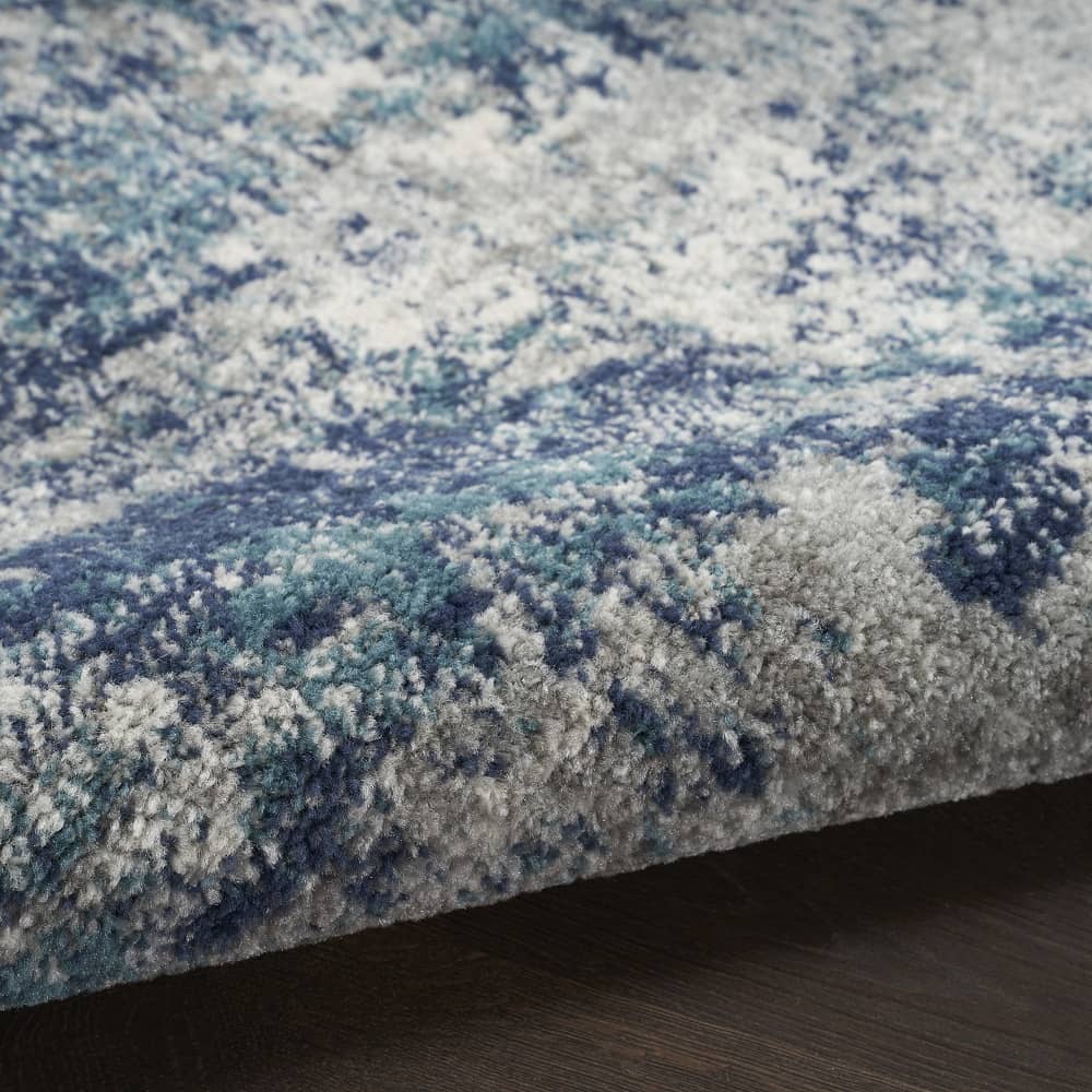 Nourison Modern Abstract Rectangle Area Rug Passion Ivory Teal PSN36 Made In Turkey