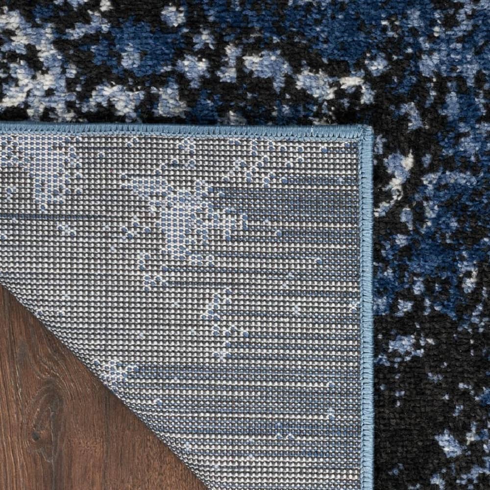 Nourison Modern Abstract Rectangle Area Rug Passion Light Blue Black PSN10 Made In Turkey