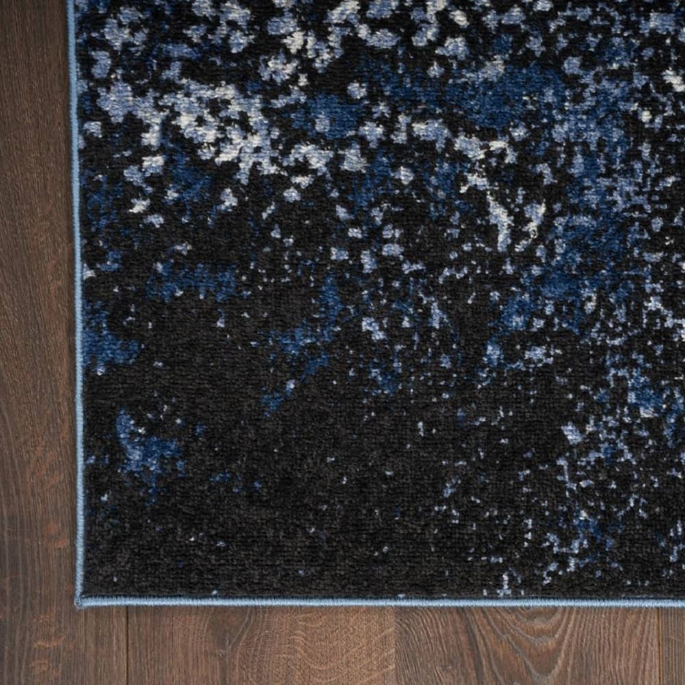 Nourison Modern Abstract Rectangle Area Rug Passion Light Blue Black PSN10 Made In Turkey