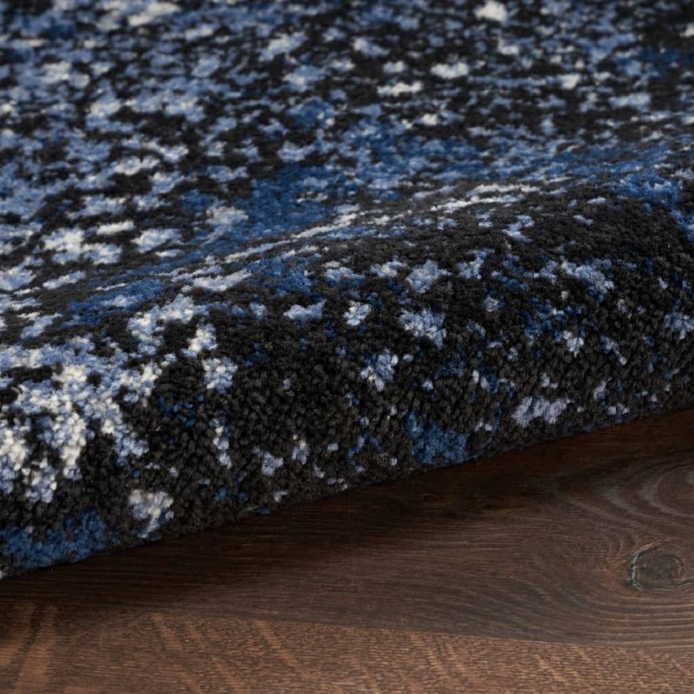 Nourison Modern Abstract Rectangle Area Rug Passion Light Blue Black PSN10 Made In Turkey