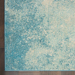 Nourison Modern Abstract Rectangle Area Rug Passion Navy Light Blue PSN10 Made In Turkey