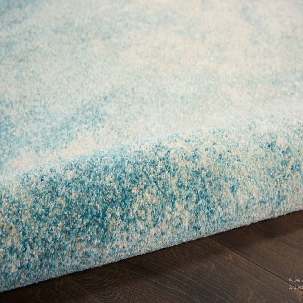 Nourison Modern Abstract Rectangle Area Rug Passion Navy Light Blue PSN10 Made In Turkey