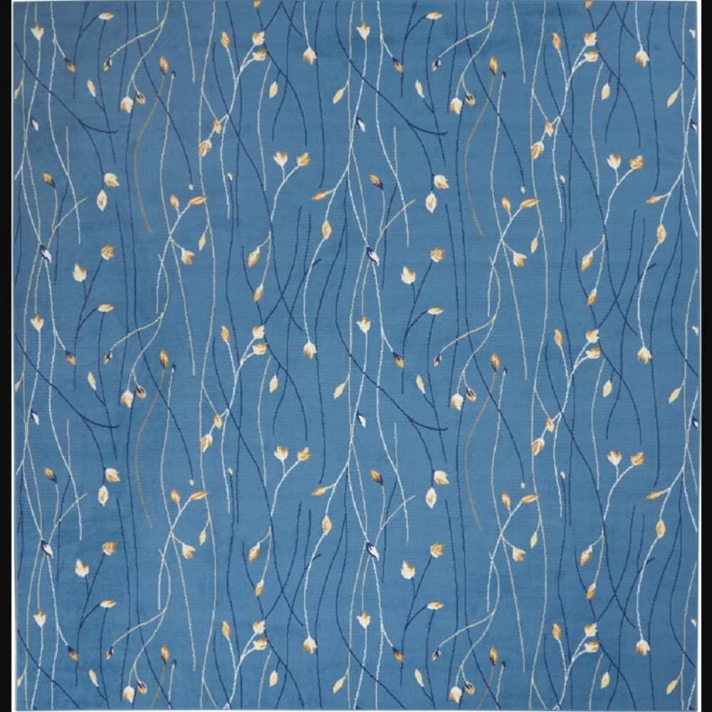 Nourison Modern Floral Rectangle Area Rug Grafix Blue GRF15 Made In Turkey