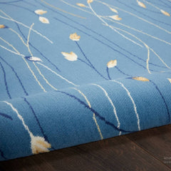 Nourison Modern Floral Rectangle Area Rug Grafix Blue GRF15 Made In Turkey