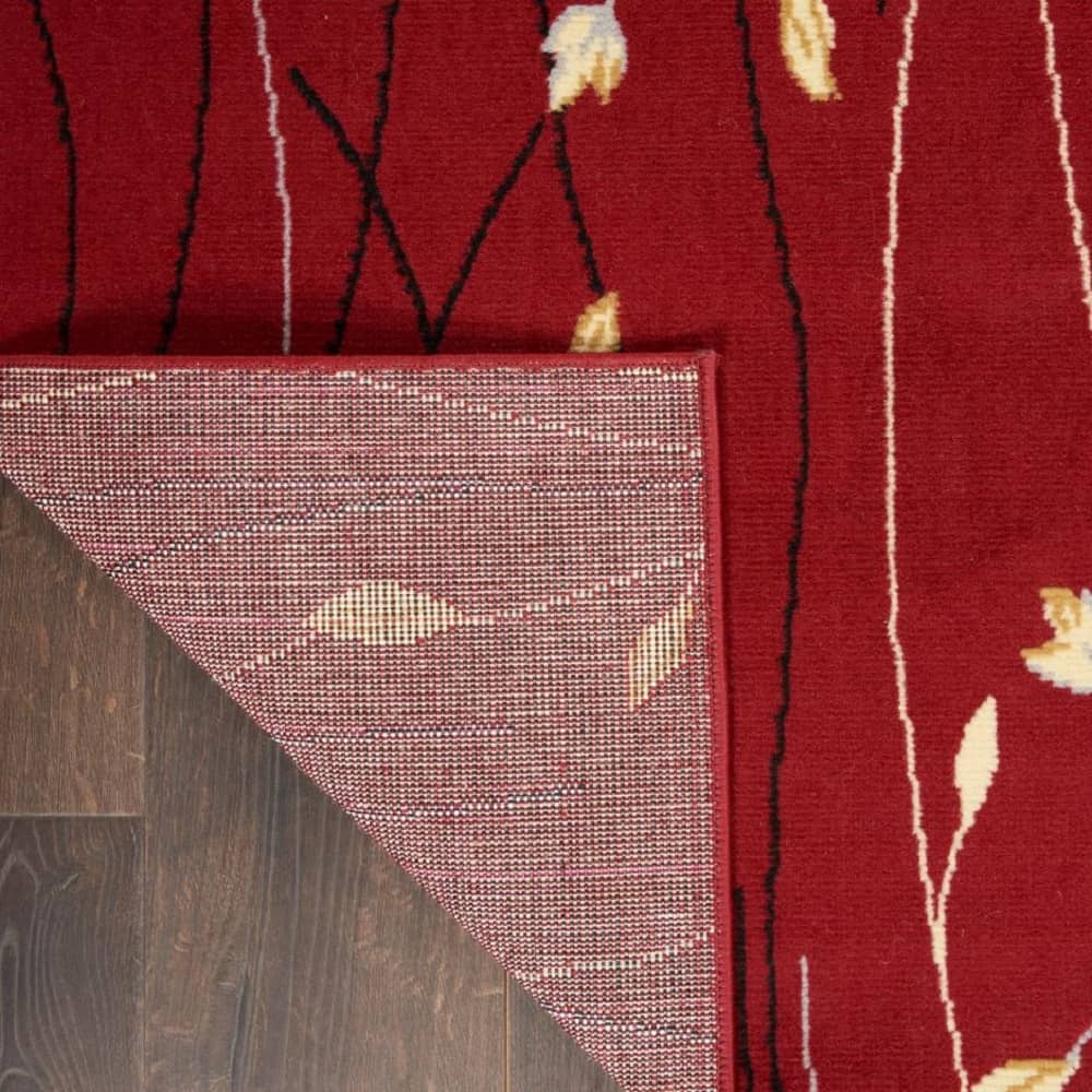 Nourison Modern Floral Rectangle Area Rug Grafix Red GRF15 Made In Turkey