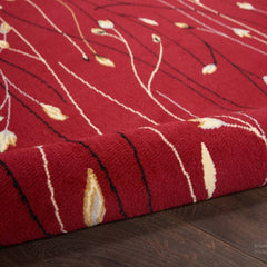 Nourison Modern Floral Rectangle Area Rug Grafix Red GRF15 Made In Turkey