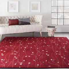 Nourison Modern Floral Rectangle Area Rug Grafix Red GRF15 Made In Turkey