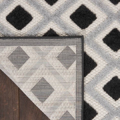 Nourison Modern Geometric Rectangle Area Rug Aloha Black White ALH26 Made In Turkey