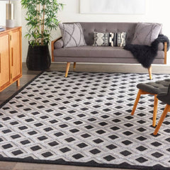 Nourison Modern Geometric Rectangle Area Rug Aloha Black White ALH26 Made In Turkey