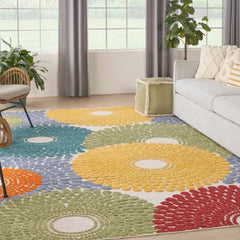 Nourison Modern Geometric Rectangle Area Rug Aloha Multicolor ALH29 Made In Turkey