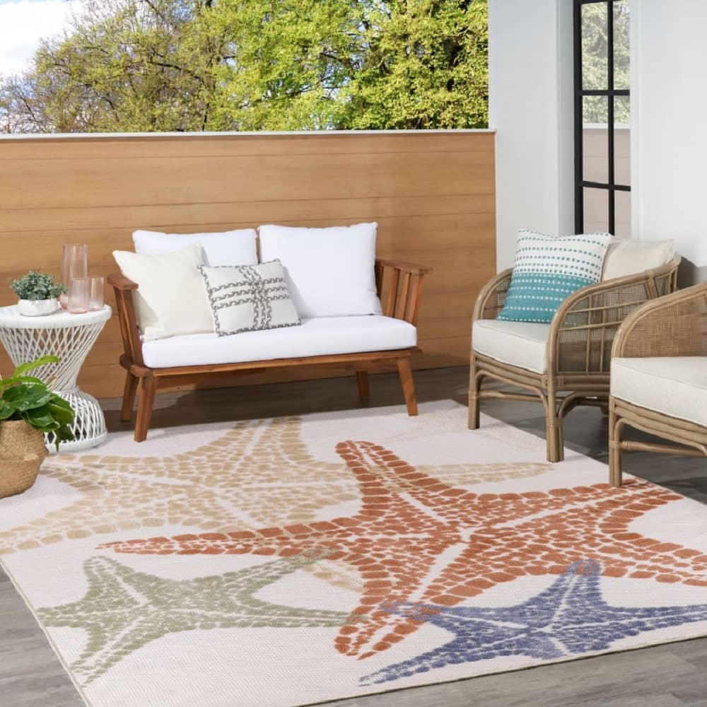 Nourison Modern Nature Rectangle Area Rug Aloha Ivory ALH28 Made In Turkey
