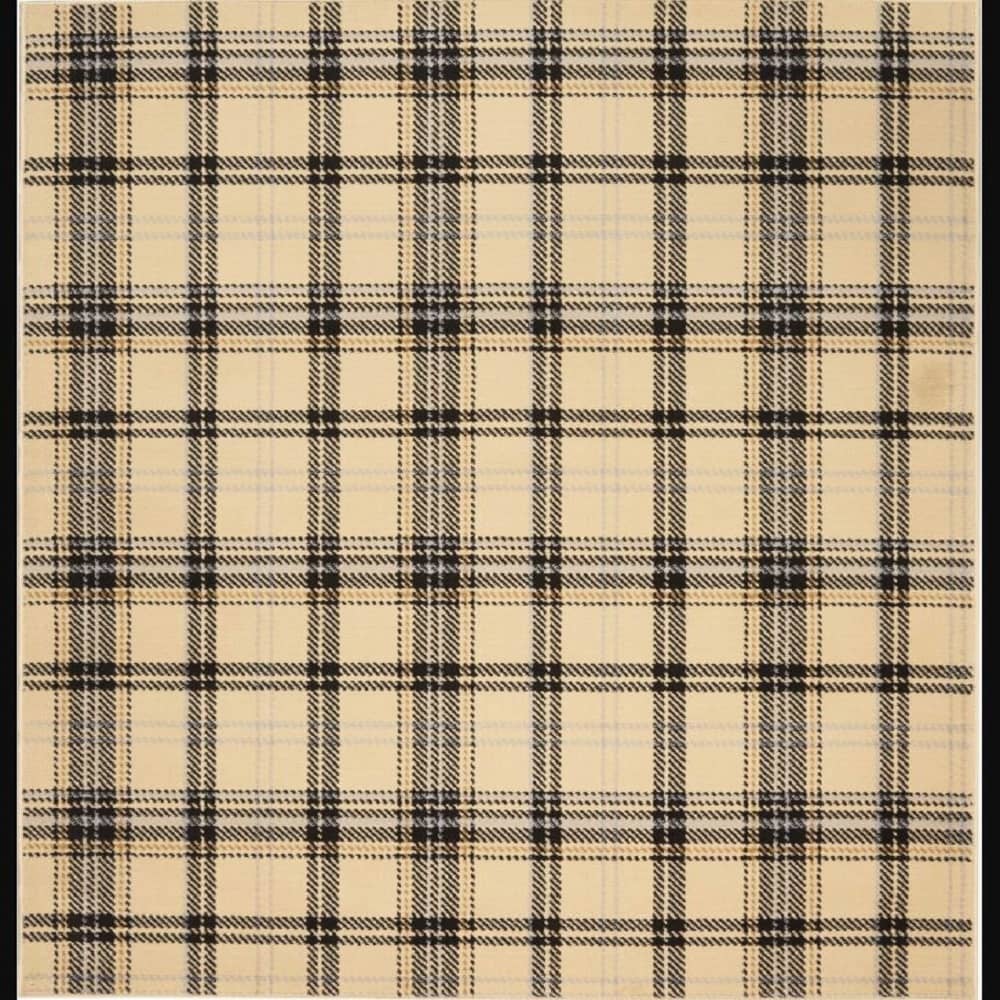 Nourison Rustic Plaid Rectangle Area Rug Grafix Cream Black GRF03 Made In Turkey