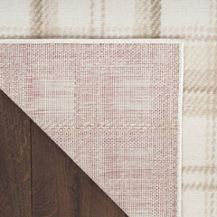 Nourison Rustic Plaid Rectangle Area Rug Grafix Ivory Beige GRF03 Made In Turkey