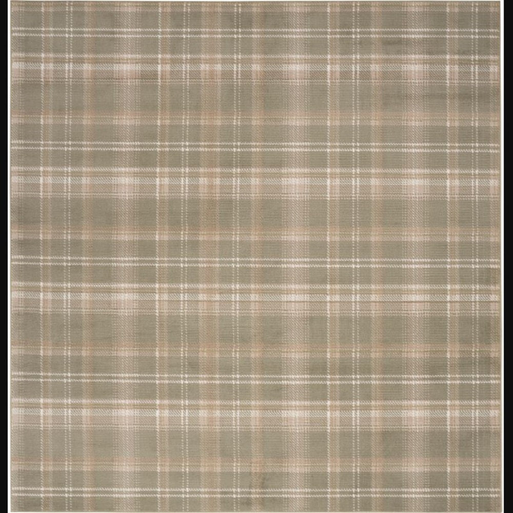 Nourison Rustic Plaid Rectangle Area Rug Grafix Olive GRF03 Made In Turkey