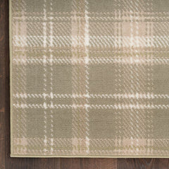 Nourison Rustic Plaid Rectangle Area Rug Grafix Olive GRF03 Made In Turkey