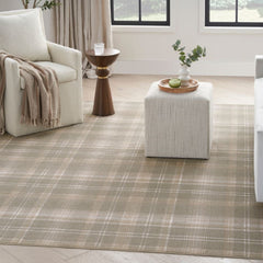 Nourison Rustic Plaid Rectangle Area Rug Grafix Olive GRF03 Made In Turkey