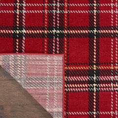 Nourison Rustic Plaid Rectangle Area Rug Grafix Red GRF03 Made In Turkey