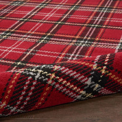 Nourison Rustic Plaid Rectangle Area Rug Grafix Red GRF03 Made In Turkey