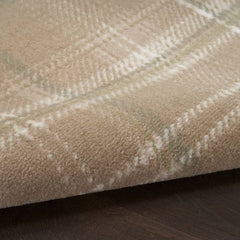 Nourison Rustic Plaid Rectangle Area Rug Grafix Taupe GRF03 Made In Turkey