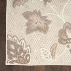 Nourison Sleek Floral Rectangle Area Rug Aloha Beige ALH31 Made In Turkey