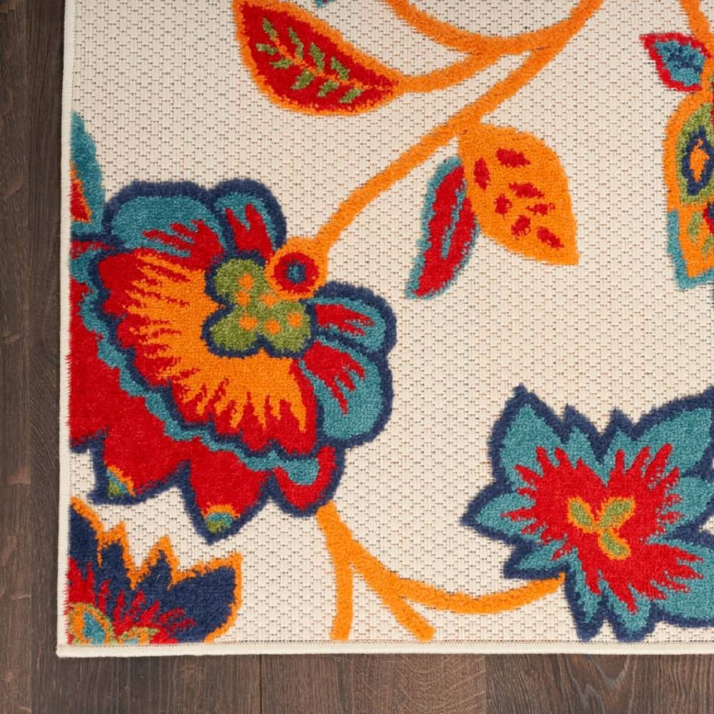 Nourison Sleek Floral Rectangle Area Rug Aloha Multicolor ALH31 Made In Turkey