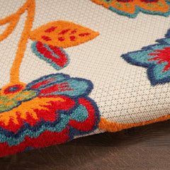 Nourison Sleek Floral Rectangle Area Rug Aloha Multicolor ALH31 Made In Turkey
