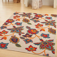 Nourison Sleek Floral Rectangle Area Rug Aloha Multicolor ALH31 Made In Turkey