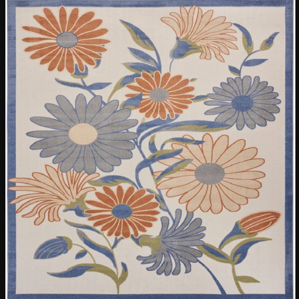 Nourison Sophisticated Floral Rectangle Area Rug Aloha Beige Multicolor ALH33 Made In Turkey