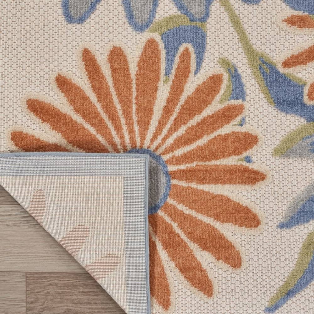 Nourison Sophisticated Floral Rectangle Area Rug Aloha Beige Multicolor ALH33 Made In Turkey