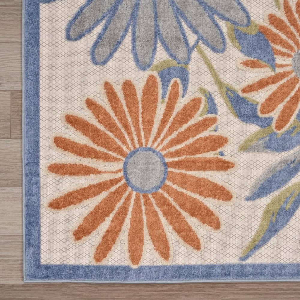 Nourison Sophisticated Floral Rectangle Area Rug Aloha Beige Multicolor ALH33 Made In Turkey