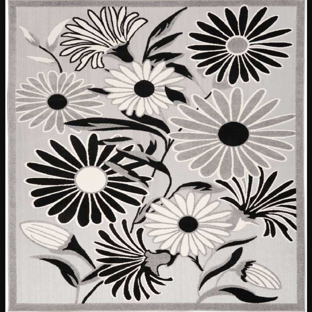 Nourison Sophisticated Floral Rectangle Area Rug Aloha Black ALH33 Made In Turkey