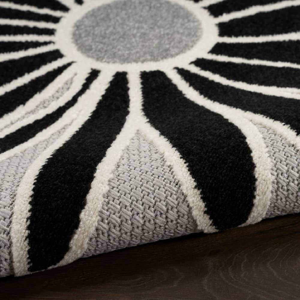 Nourison Sophisticated Floral Rectangle Area Rug Aloha Black ALH33 Made In Turkey