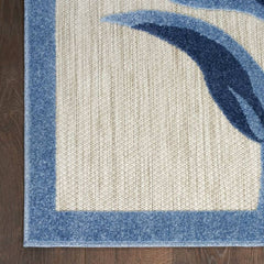 Nourison Sophisticated Floral Rectangle Area Rug Aloha Blue ALH33 Made In Turkey