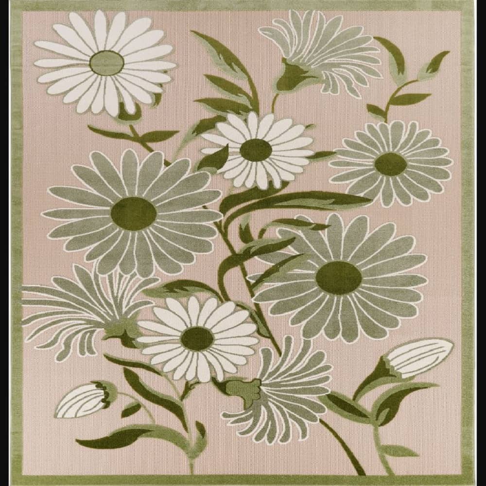 Nourison Sophisticated Floral Rectangle Area Rug Aloha Ivory Green ALH33 Made In Turkey