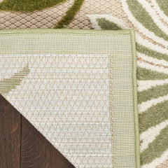 Nourison Sophisticated Floral Rectangle Area Rug Aloha Ivory Green ALH33 Made In Turkey