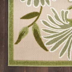 Nourison Sophisticated Floral Rectangle Area Rug Aloha Ivory Green ALH33 Made In Turkey
