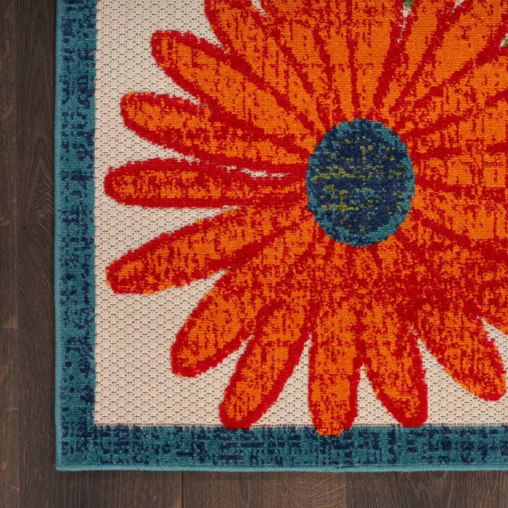 Nourison Sophisticated Floral Rectangle Area Rug Aloha Ivory Multicolor ALH33 Made In Turkey