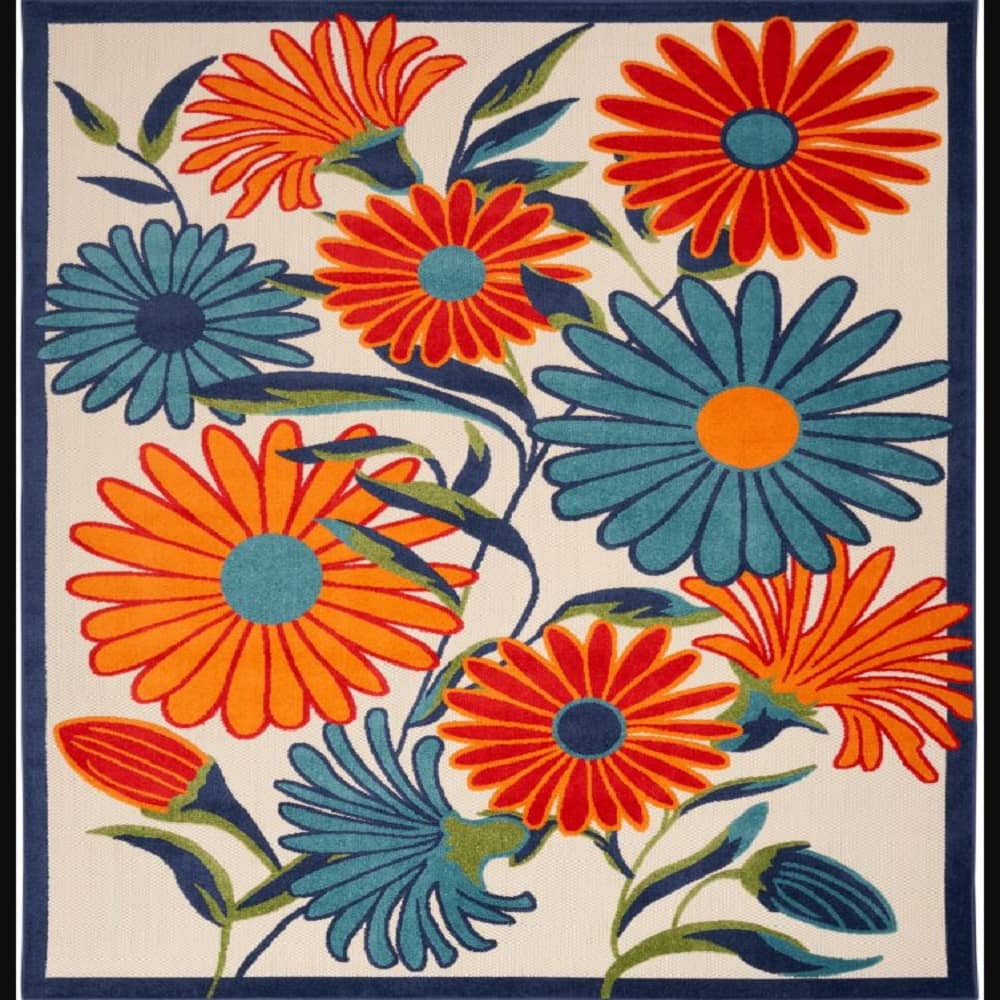 Nourison Sophisticated Floral Rectangle Area Rug Aloha Multicolor ALH33 Made In Turkey