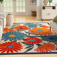 Nourison Sophisticated Floral Rectangle Area Rug Aloha Multicolor ALH33 Made In Turkey
