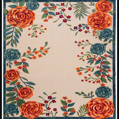 Nourison Stylish Floral Rectangle Area Rug Aloha Ivory ALH32 Made In Turkey