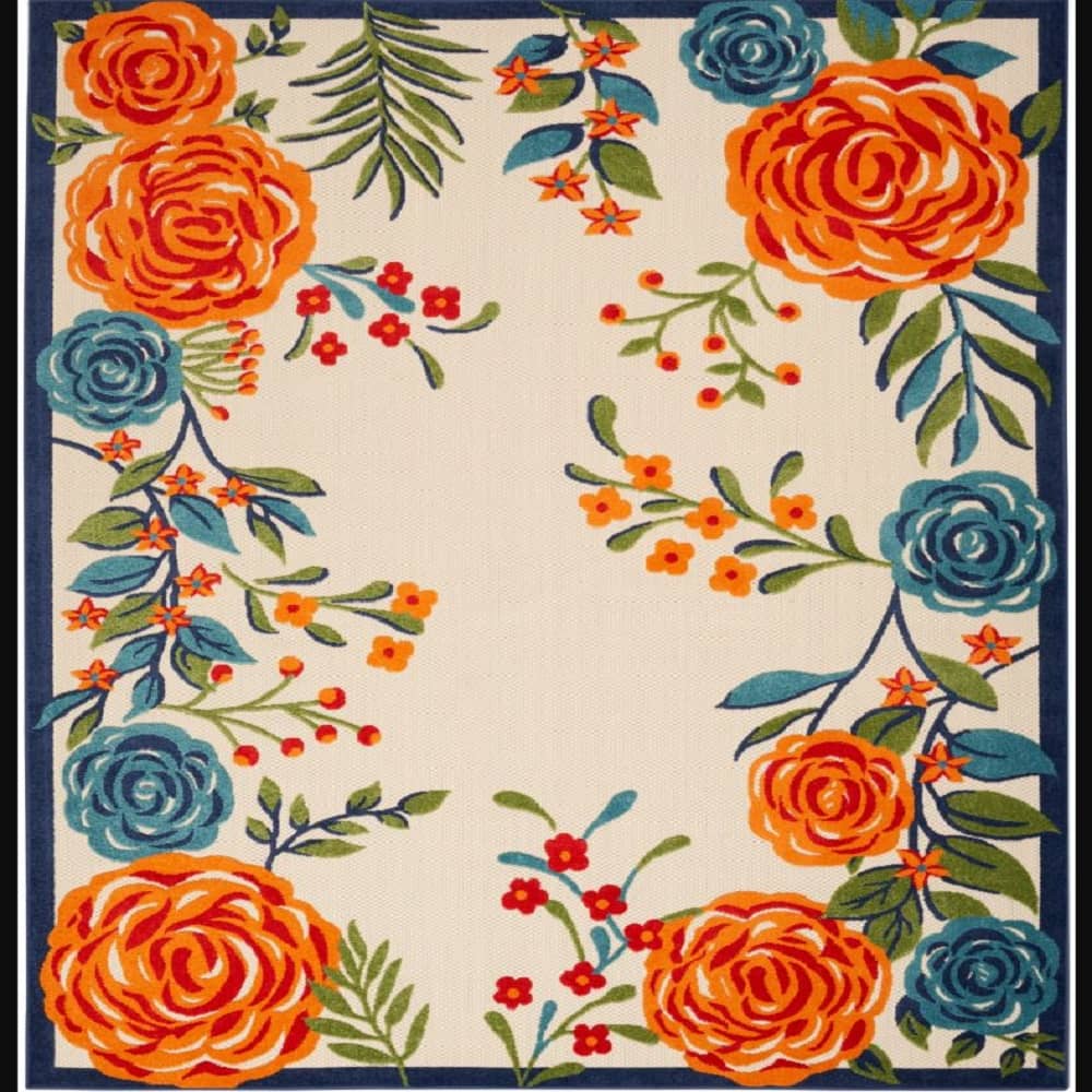 Nourison Stylish Floral Rectangle Area Rug Aloha Multicolor ALH32 Made In Turkey