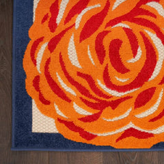 Nourison Stylish Floral Rectangle Area Rug Aloha Multicolor ALH32 Made In Turkey