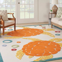 Nourison Trendy Animals Rectangle Area Rug Aloha Teal ALH27 Made In Turkey