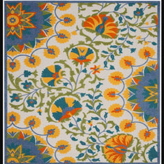 Nourison Vibrant Floral Rectangle Area Rug Aloha Multicolor ALH22 Made In Turkey