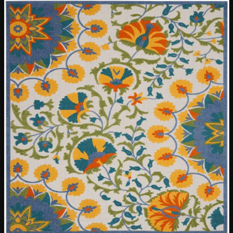 Nourison Vibrant Floral Rectangle Area Rug Aloha Multicolor ALH22 Made In Turkey