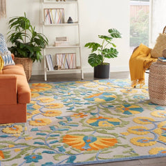 Nourison Vibrant Floral Rectangle Area Rug Aloha Multicolor ALH22 Made In Turkey