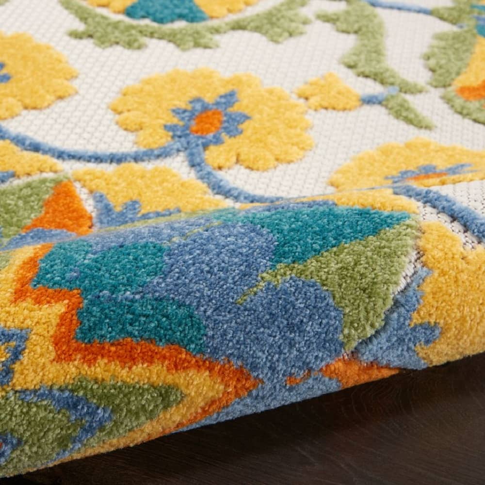 Nourison Vibrant Floral Rectangle Area Rug Aloha Multicolor ALH22 Made In Turkey