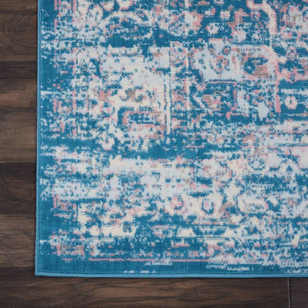 Nourison Vintage Persian Rectangle Area Rug Grafix Blue GRF14 Made In Turkey