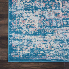 Nourison Vintage Persian Rectangle Area Rug Grafix Blue GRF14 Made In Turkey